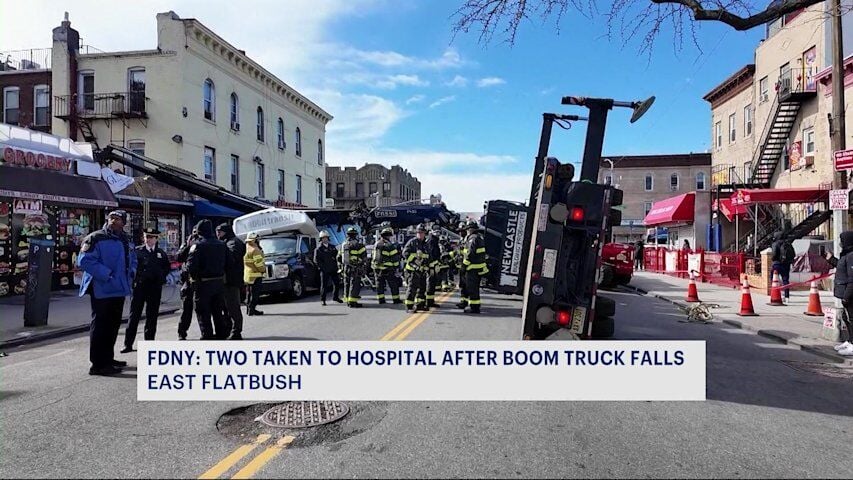 Boom Truck Falls into Building and Parked Van in Flatbush, Injuring Two