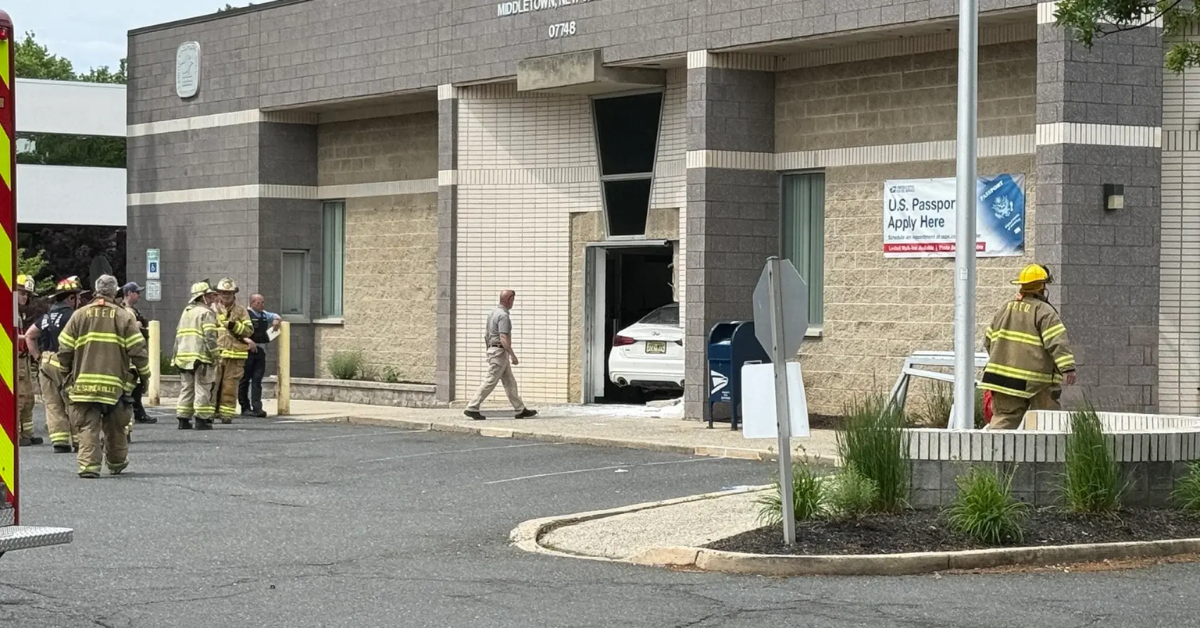 Shocking Crash: Car Smashes Into Middletown Post Office on Busy Route 35!