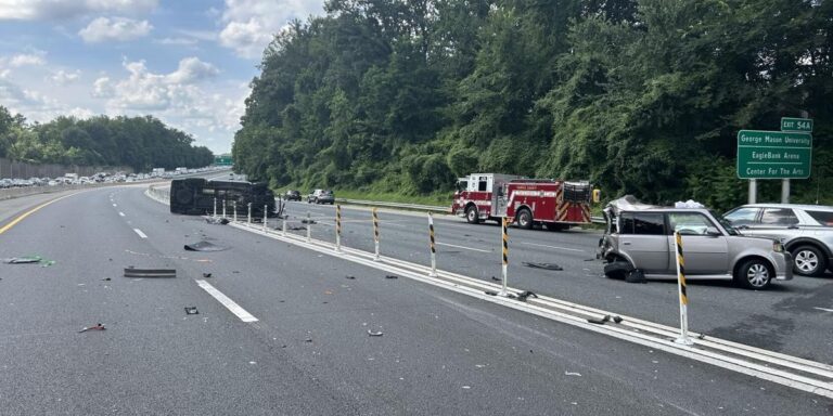 One Dead, Several Injured in Fiery Four-Vehicle Crash on I-495 in Fairfax County